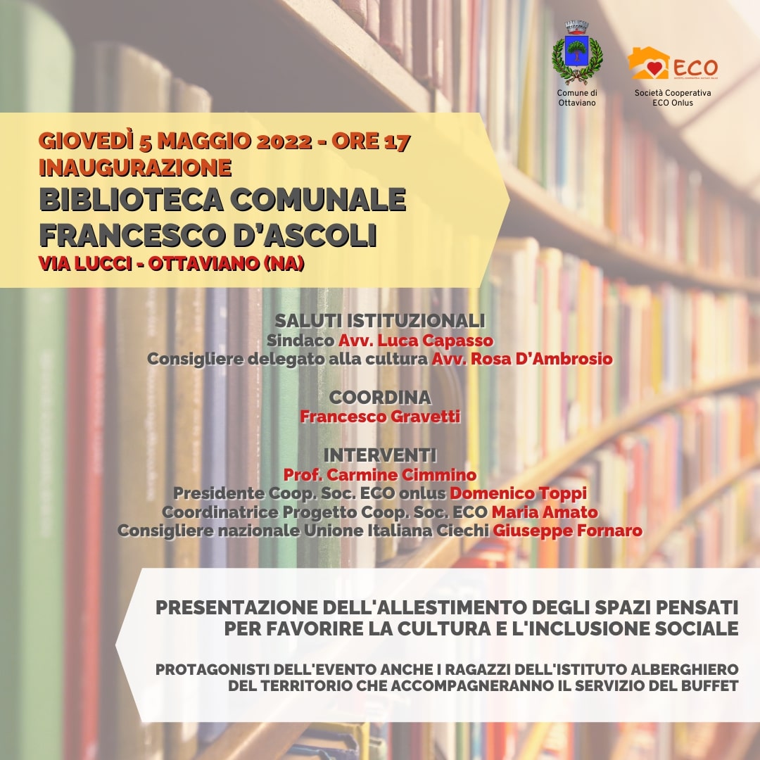 Inaugurazione della biblioteca comunale “Francesco D’Ascoli” di Ottaviano
